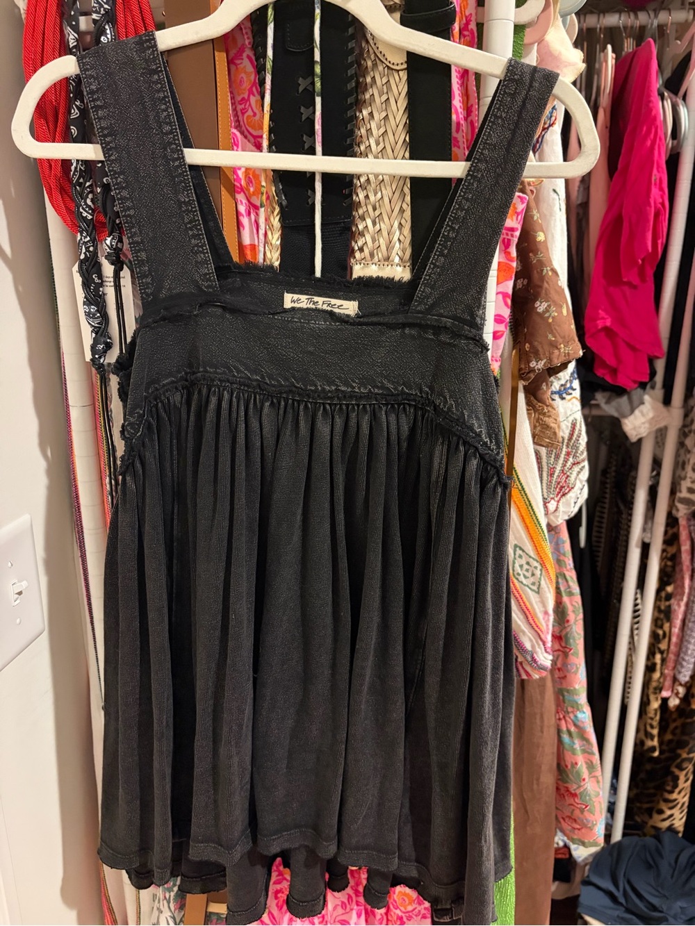 Free People Black Layered Pinafore Tunic